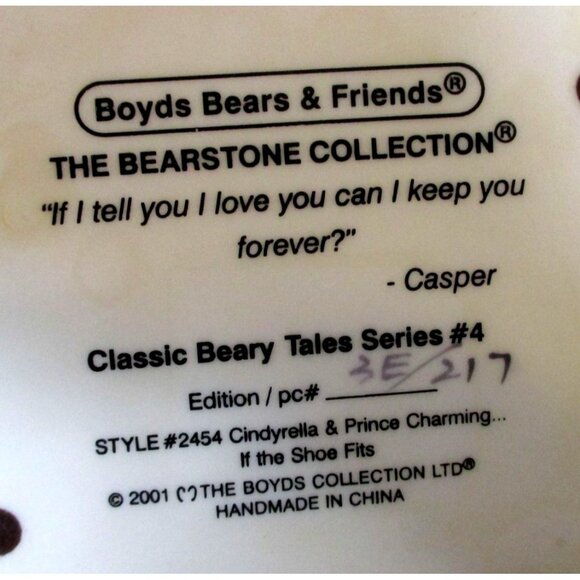 Boyds Bears Cindyrella & Prince Charming If the Shoe Fits Figurine - Picture 7 of 7